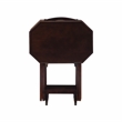 Pemberly Row 5-Piece Folding Tray Table Set with Wooden Octagonal Tops