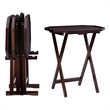 Pemberly Row 5-Piece Folding Tray Table Set with Wooden Octagonal Tops