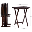 Pemberly Row 5-Piece Folding Tray Table Set with Wooden Octagonal Tops