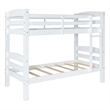 Pemberly Row Twin Over Twin Wood Bunk Bed in White Finish