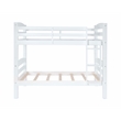 Pemberly Row Twin Over Twin Wood Bunk Bed in White Finish
