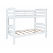 Pemberly Row Twin Over Twin Wood Bunk Bed in White Finish