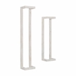 Pemberly Row Mango Wood Towel Rack Set in Rustic White Finish