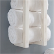 Pemberly Row Mango Wood Towel Rack Set in Rustic White Finish