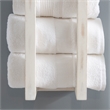 Pemberly Row Mango Wood Towel Rack Set in Rustic White Finish