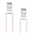 Pemberly Row Mango Wood Towel Rack Set in Rustic White Finish