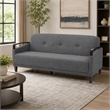 Pemberly Row Charcoal Sofa with Espresso Wood Accents