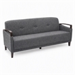 Pemberly Row Charcoal Sofa with Espresso Wood Accents