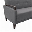 Pemberly Row Charcoal Sofa with Espresso Wood Accents