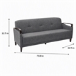 Pemberly Row Charcoal Sofa with Espresso Wood Accents