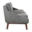 Pemberly Row Mid-Century Sofa in Charcoal Fabric with Coffee Finish Legs