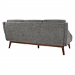 Pemberly Row Mid-Century Sofa in Charcoal Fabric with Coffee Finish Legs