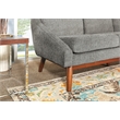 Pemberly Row Mid-Century Sofa in Charcoal Fabric with Coffee Finish Legs