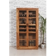 Pemberly Row Tall Mango Wood Wine Cabinet with Natural Finish