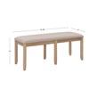 Pemberly Row Backless Acacia Bench with Upholstered Seat in Washed Gray