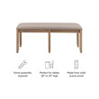 Pemberly Row Backless Acacia Bench with Upholstered Seat in Washed Gray