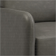 Pemberly Row Lounge Chair in Smoke Faux Leather with Chrome Legs