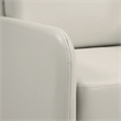 Pemberly Row Lounge Loveseat in Cream Faux Leather with Chrome Legs
