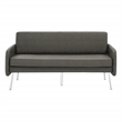 Pemberly Row Lounge Sofa in Smoke Faux Leather with Chrome Legs