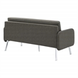 Pemberly Row Lounge Sofa in Smoke Faux Leather with Chrome Legs