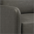 Pemberly Row Lounge Sofa in Smoke Faux Leather with Chrome Legs