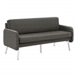 Pemberly Row Lounge Sofa in Smoke Faux Leather with Chrome Legs