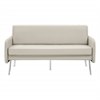 Pemberly Row Lounge Sofa in Cream Faux Leather with Chrome Legs