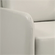Pemberly Row Lounge Sofa in Cream Faux Leather with Chrome Legs