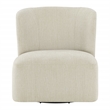 Pemberly Row Swivel Accent Chair in Linen White Fabric