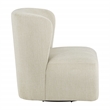 Pemberly Row Swivel Accent Chair in Linen White Fabric