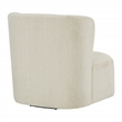 Pemberly Row Swivel Accent Chair in Linen White Fabric