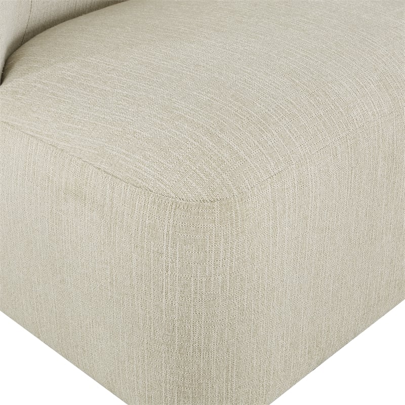 Pemberly Row Swivel Accent Chair in Linen White Fabric