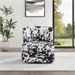 Pemberly Row Swivel Accent Chair in Black Cow Print Fabric
