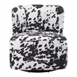Pemberly Row Swivel Accent Chair in Black Cow Print Fabric