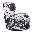 Pemberly Row Swivel Accent Chair in Black Cow Print Fabric