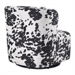 Pemberly Row Swivel Accent Chair in Black Cow Print Fabric