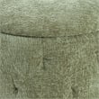 Pemberly Row Round Storage Ottoman with Tufted Design in Spring Green