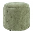 Pemberly Row Round Storage Ottoman with Tufted Design in Spring Green