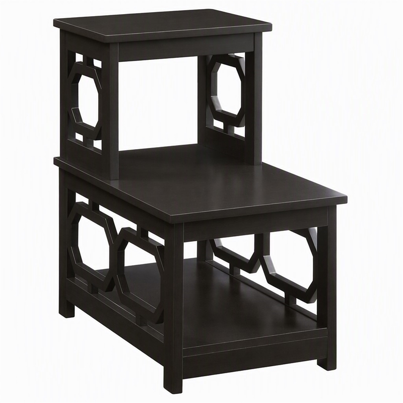 Pemberly Row Omega Chairside End Table with Espresso Finish