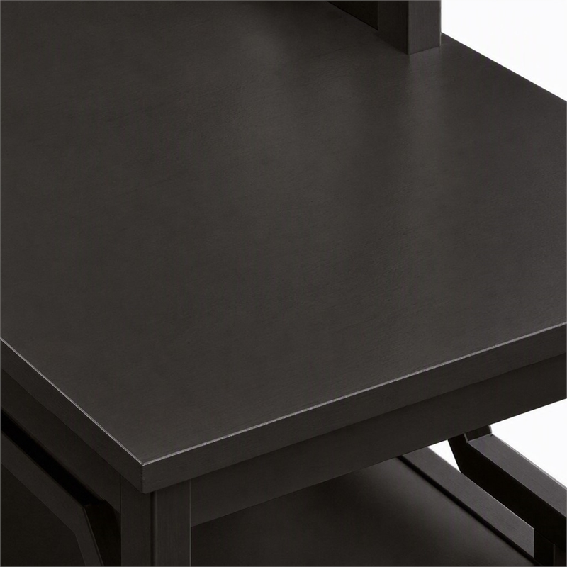 Pemberly Row Omega Chairside End Table with Espresso Finish