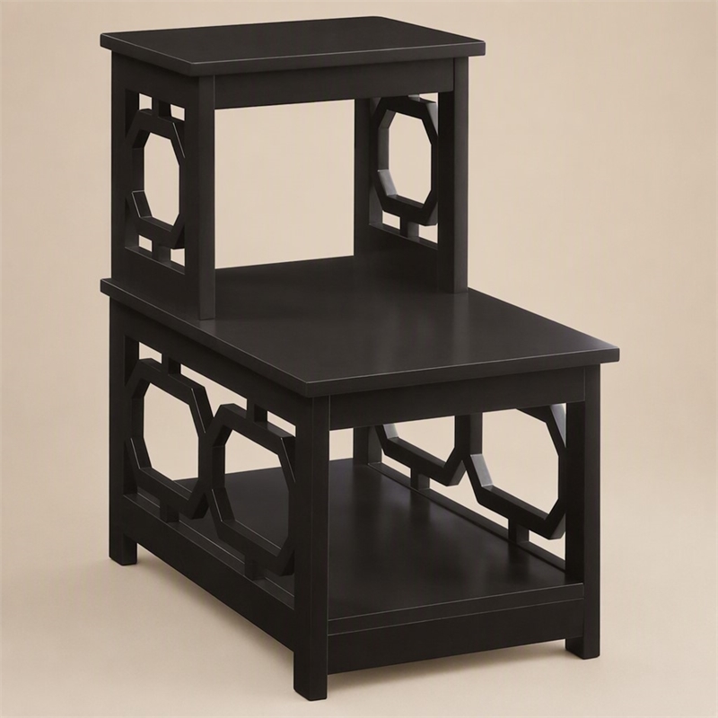 Pemberly Row Omega Chairside End Table with Espresso Finish
