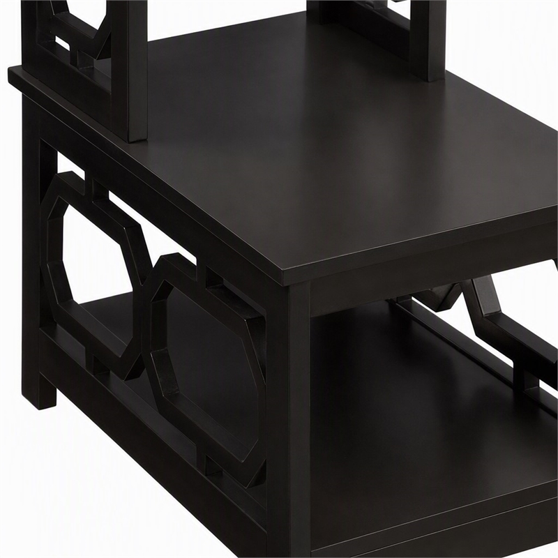 Pemberly Row Omega Chairside End Table with Espresso Finish