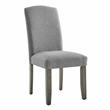 Pemberly Row Emily Upholstered Gray Fabric Side Chair with Wood Legs