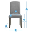 Pemberly Row Emily Upholstered Gray Fabric Side Chair with Wood Legs