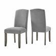 Pemberly Row Emily Upholstered Gray Fabric Side Chair with Wood Legs