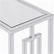 Pemberly Row Chrome C Table with Clear Tempered Glass Top