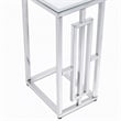Pemberly Row Chrome C Table with Clear Tempered Glass Top