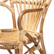 Pemberly Row Natural Rattan Armchair with Curved Arms and Angled Legs