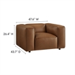Pemberly Row Vegan Leather Upholstered Armchair in Coffee Finish