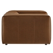 Pemberly Row Vegan Leather Upholstered Armchair in Coffee Finish